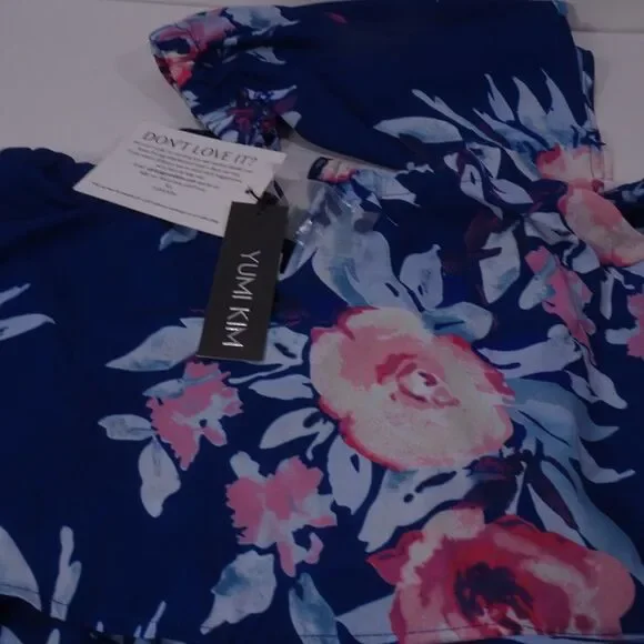 Yumi Kim Celine Dress Luxembourg Navy XS NWT 209 Spaghetti Strap Floral IRRG - Picture 7 of 8